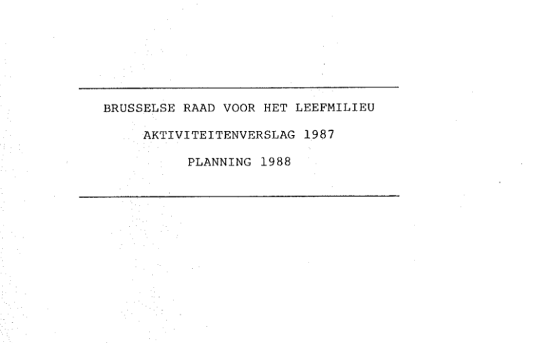 aktiviteitenverslag - 1987 - planning 1988